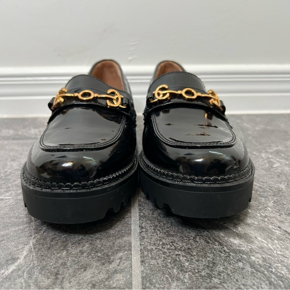 Sam Edelman Circus Black Patent Chunky Loafer Horse Bit Faux Leather Size 9.5 - Picture 5 of 15